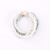 4-Piece Faceted Stone Glass Bead Bracelet Set