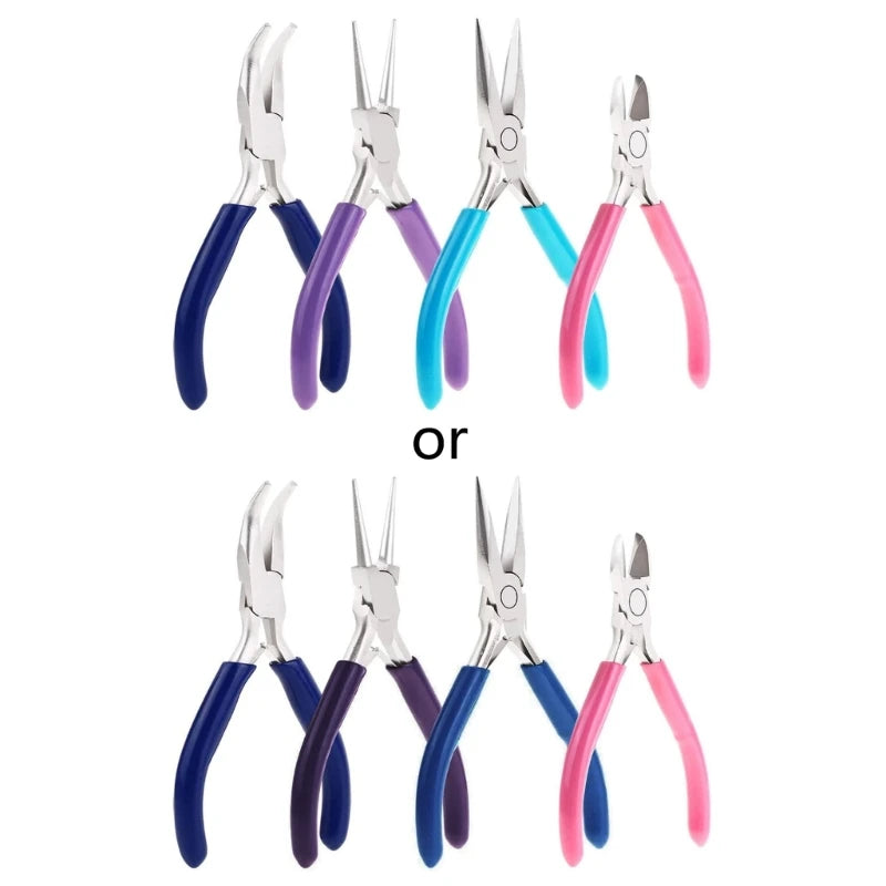 4Pcs Jewelry Pliers Wire Cutters Combo Tool DIY Tool Iron High Pliers