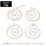 Kpop Chain Bracelet Cuban Link Anklet Foot Jewelry For Women