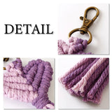 4 Mini Macrame Keychains Tassel Bag Charms Boho Handcrafted Accessory