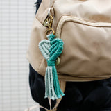 4 Mini Macrame Keychains Tassel Bag Charms Boho Handcrafted Accessory