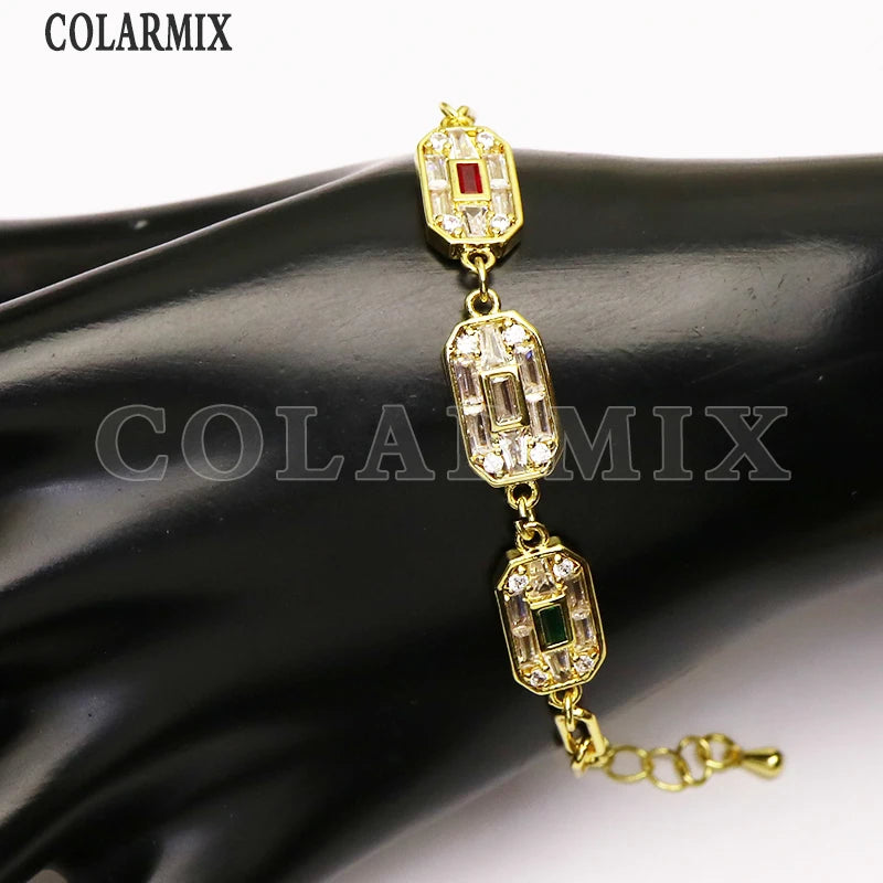 Crystal Charms Bracelet Set for Women Jewelry Bangle Set