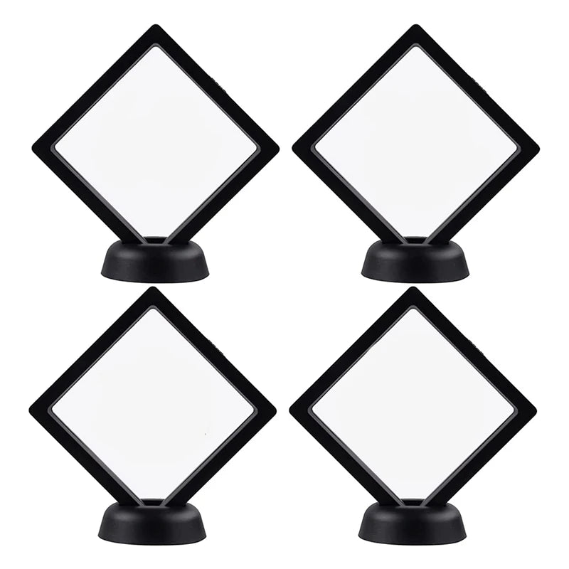 4 Pcs Challenge Coin Holder Floating Frame Jewelry Box