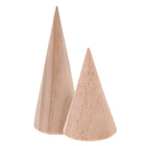 4 Pack 5cm/8cm Unpainted Wooden Ring Jewelry Display Stand