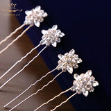 4 Rhinestone Wedding Hair Clips Bridal Hair Pins Crystal Bobby Pins