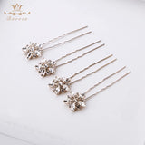 4 Rhinestone Wedding Hair Clips Bridal Hair Pins Crystal Bobby Pins