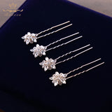 4 Rhinestone Wedding Hair Clips Bridal Hair Pins Crystal Bobby Pins