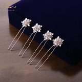 4 Rhinestone Wedding Hair Clips Bridal Hair Pins Crystal Bobby Pins