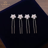 4 Rhinestone Wedding Hair Clips Bridal Hair Pins Crystal Bobby Pins