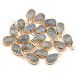 4 Rose Quartz Labradorite Amethyst Charms Natural Stone Pendants
