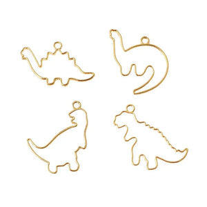 4-Piece Dinosaur Metal Frame with Loop for DIY Arts Crafts