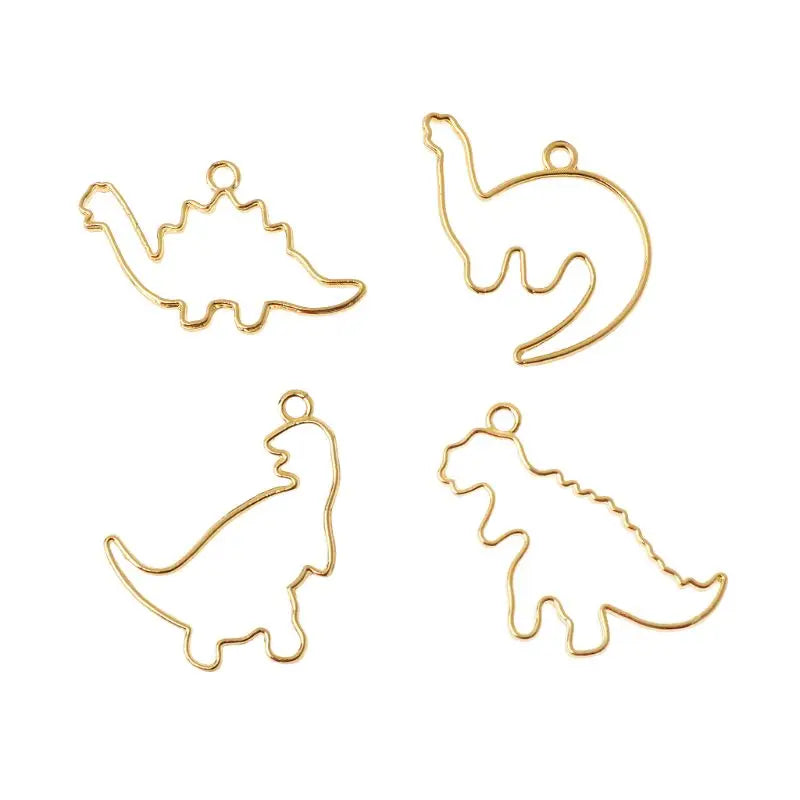 4-Piece Dinosaur Metal Frame with Loop for DIY Arts Crafts