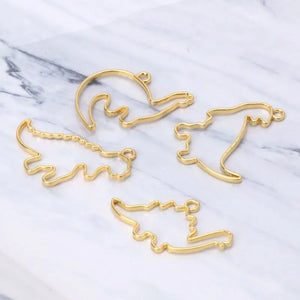 4-Piece Dinosaur Metal Frame with Loop for DIY Arts Crafts