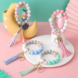 Silicone Key Round Bracelet Leather Tassel Women Valentines