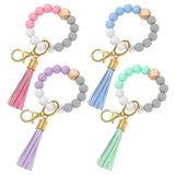 Silicone Key Round Bracelet Leather Tassel Women Valentines