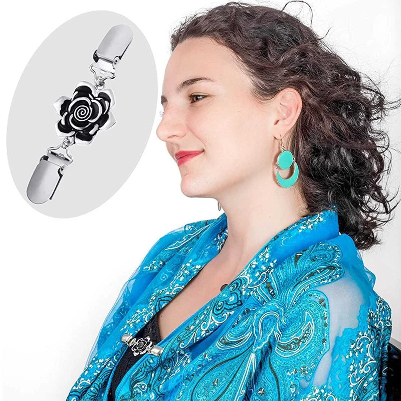 Vintage Sweater Shawl Clips Retro Cardigan Collar Clips For Women