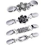 Vintage Sweater Shawl Clips Retro Cardigan Collar Clips Dress Shirt Brooch Clips