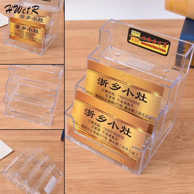 Clear Acrylic Desktop Business Card Holder Display Stand