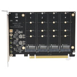 4 Port M.2 NVMe SSD to PCIE X16M Key Converter Expansion Card