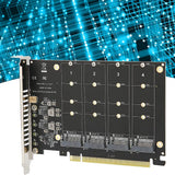4 Port M.2 NVMe SSD to PCIE X16M Key Converter Expansion Card