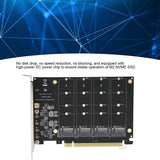 4 Port M.2 NVMe SSD to PCIE X16M Key Converter Expansion Card