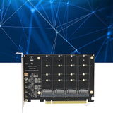 4 Port M.2 NVMe SSD to PCIE X16M Key Converter Expansion Card