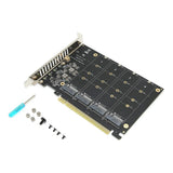 4 Port M.2 NVMe SSD to PCIE X16M Key Converter Expansion Card