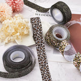4 Rolls 38mm Polyester Ribbon Leopard Print for Christmas Party Gift Wrapping