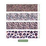 4 Rolls 38mm Polyester Ribbon Leopard Print for Christmas Party Gift Wrapping