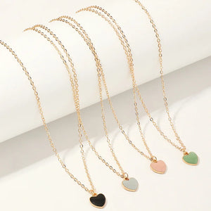 Lovely Candy Alloy Drip Little Heart Pendant Necklace For Girls Children
