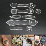 4 Shapes Leather Template Acrylic Keychain Stencil Set DIY Craft Tools