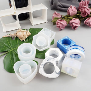 Set of 4 Minimalist Resin Napkin Holder Ring Molds Kit