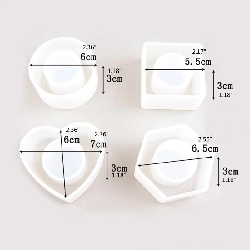 4 Shapes Resin Napkin Holders Ring Molds Kit
