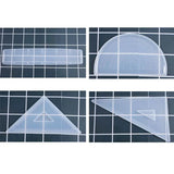 4 Shapes Silicone Resin Ruler Molds Kit Art Craft