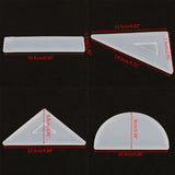 4 Shapes Silicone Resin Ruler Molds Kit Art Craft