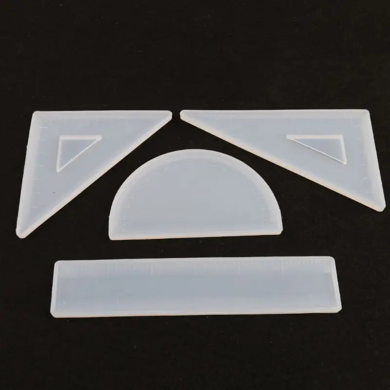 Silicone Resin Ruler Molds - Straight, Square, Triangular, Protractor