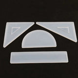 Silicone Resin Ruler Molds - Straight, Square, Triangular, Protractor