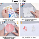 4 Mixed Theme TPR Clear Stamps Set with Acrylic Board