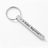 Personalized 3D Bar Keychain Engrave own phrase Keyring for husband boyfriend
