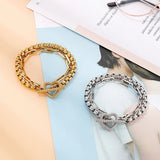 Creative Titanium Bracelet European and American Steel Love T Buckle