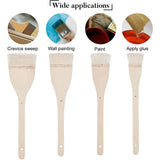 4 Size Flat Hake Sheep Hair Wash Brush Set for Watercolor & Pottery Painting