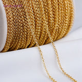 14K Plated Round Link Chain - O Style Necklace Chains for Women