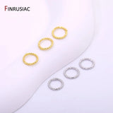 18K Plated Brass Twist-Style Closed Rings for DIY Jewelry Making