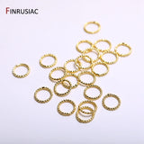 18K Plated Brass Twist-Style Closed Rings for DIY Jewelry Making