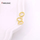 18K Plated Brass Twist-Style Closed Rings for DIY Jewelry Making