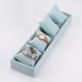 4-Slot Watch Box Leather/Velvet Display Organizer