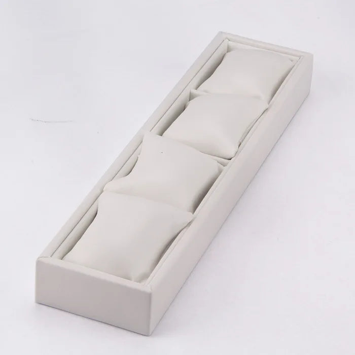 4-Slot Watch Box Leather/Velvet Display Organizer