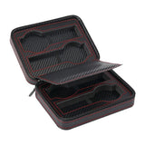 4 Slots Carbon Fibre Watch Box Bag Display Zipper Case Storage Holder PU