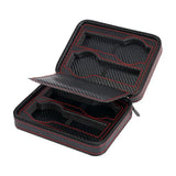 4 Slots Carbon Fibre Watch Box Bag Display Zipper Case Storage Holder PU