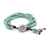 Boho Beaded Leather Wrap Bracelet Seed Bead Bohemian Wrap Bracelet
